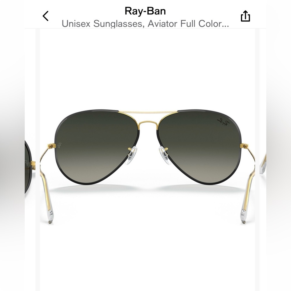 Ray-Ban Aviator Sunglasses Unisex- Gold Frame with Black Lenses